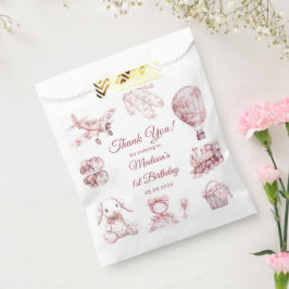 Sacolinha Toile De Jouy Blue Birthday Party 