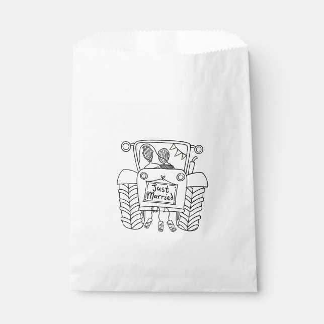 Sacolinha Trator Country Wedding Favor Bag (Frente)