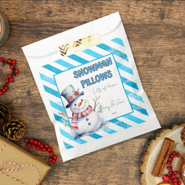 Sacolinha Travesseiros de boneco de neve Presente de Natal d (Criador carregado)