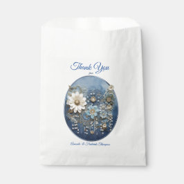 Sacolinha Trendy 3-D Blue Denim Impressão com Costume Jewelr