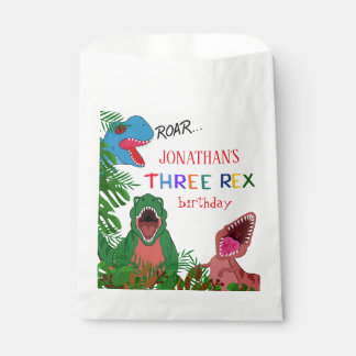 Sacolinha Três Rex Jurrásico Aniversário Infantil