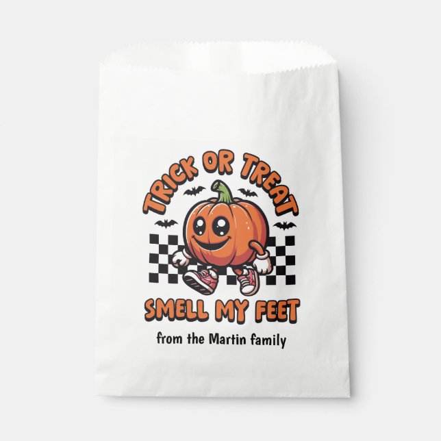 Sacolinha Trick ou Tratar Cheira Meu Feet Halloween (Frente)