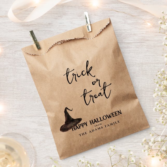 Sacolinha Trick Ou Trate O Nome Personalizado Da Família Fel (Cortado)