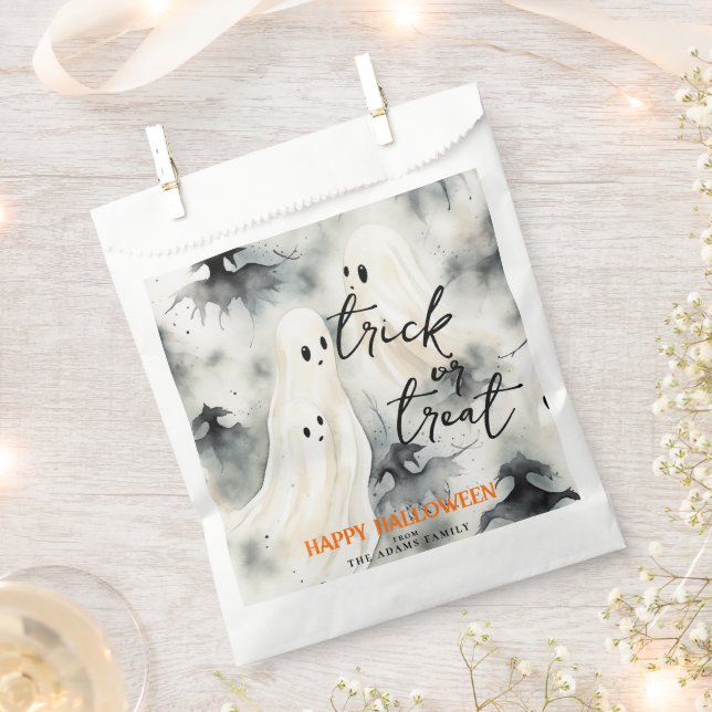 Sacolinha Trick Ou Tratem Fantasmas Personalizados Felizes H (Cortado)