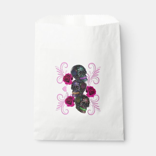 Sacolinha Triplo Dia Negro Dos Cascos Mortos Rosas Rosa (Frente)