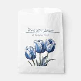 Sacolinha Tulipas em Azul de Delft personalizáveis