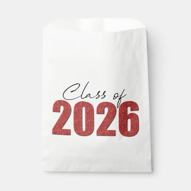 Sacolinha Turma de 2026 com Purpurina Vermelha (Frente)