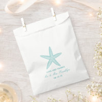 Turquoise Starfish Favor do Casamento de Praia Bag