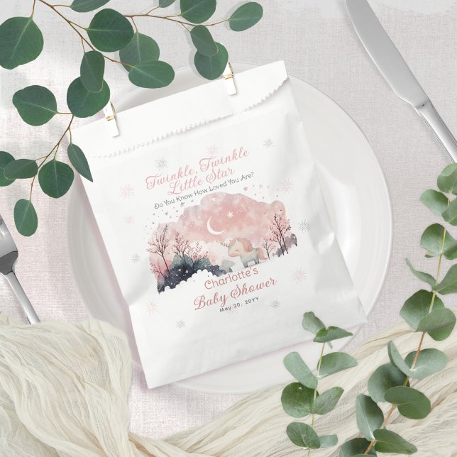 Sacolinha Twinkle Twinkle Little Star Chá de fraldas Unicorn (Criador carregado)