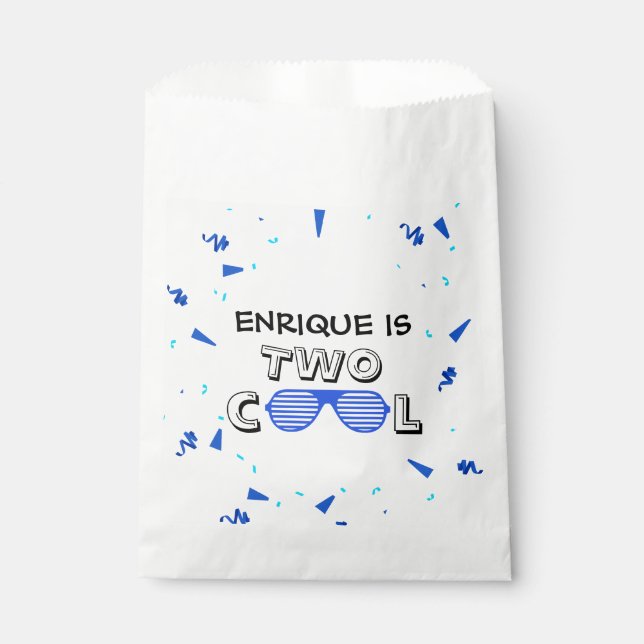 Sacolinha TWO Cool Sunglass 2nd Birthday Party Paper Plates (Frente)