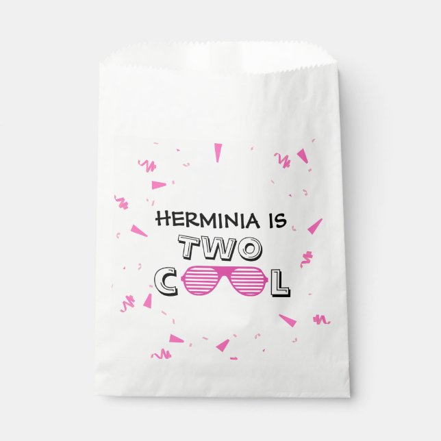 Sacolinha TWO Cool Sunglass 2nd Birthday Party Paper Plates (Frente)