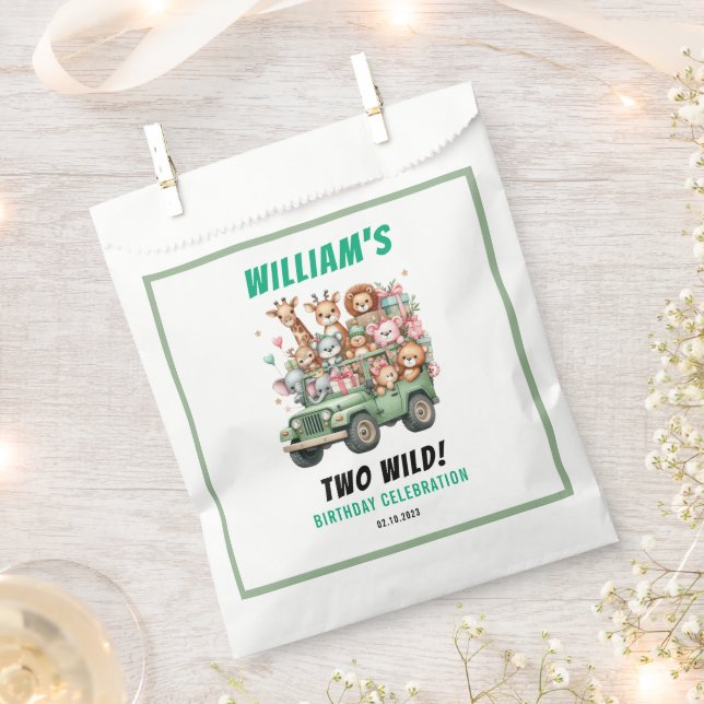 Sacolinha Two Wild Safari Animal 2nd Birthday Party (Cortado)