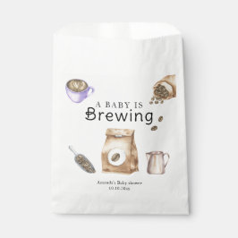 Sacolinha Um Bebê Está Fazendo Chá de fraldas De Café