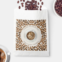 Sacolinha Um Bebê Está Fazendo Chá de fraldas De Café