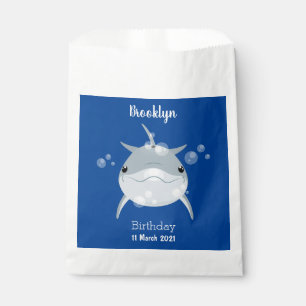 Sacolinha Um bonito e feliz desenho animado de golfinho kawa