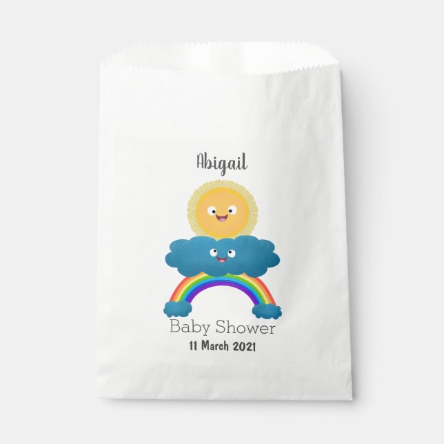 Sacolinha Um desenho animado da nuvem-arco-íris, uma nuvem d (Frente)