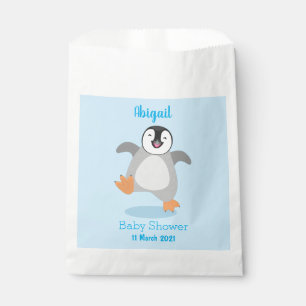 Sacolinha Um desenho animado de pintinho de pinguim feliz e