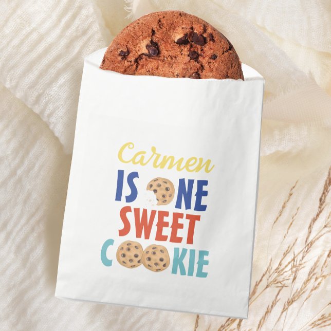 Sacolinha Um Doce Cookie Colorful Primeiro Aniversário (Criador carregado)