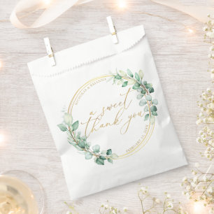 Sacolinha Um doce obrigado Casamento Eucalyptus Greenery Dou