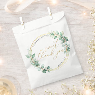 Sacolinha Um doce obrigado Chá de fraldas Eucalyptus Greener