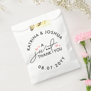 Sacolinha Um Doce Obrigado, Corações Rosa, Favor De Casame