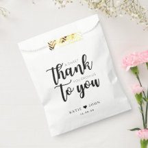 Um doce obrigado de nós ao casamento