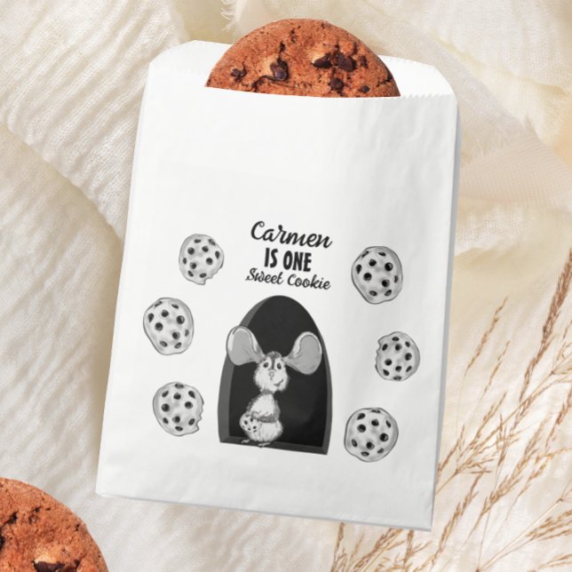 Sacolinha Um Doce Rato de Biscoito Primeiro Aniversário (Criador carregado)