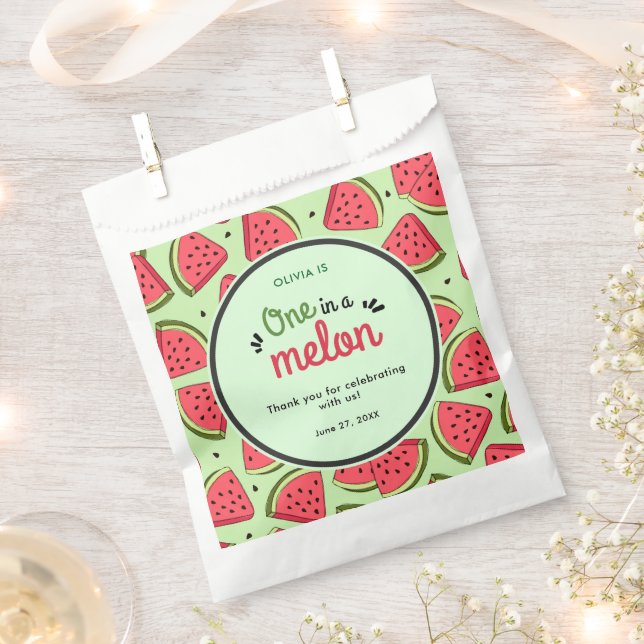 Sacolinha Um no primeiro aniversario Melon Summer Obrigado (Cortado)