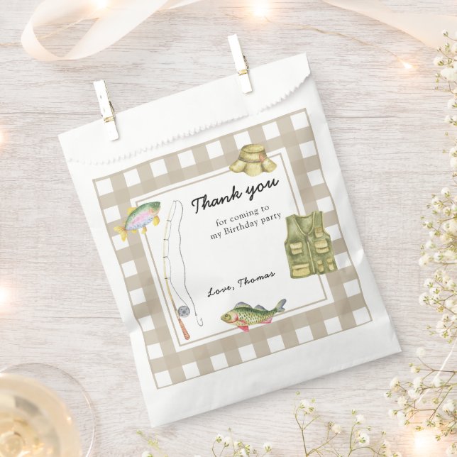 Sacolinha Um pequeno Pescador Aniversário Obrigado (Cortado)