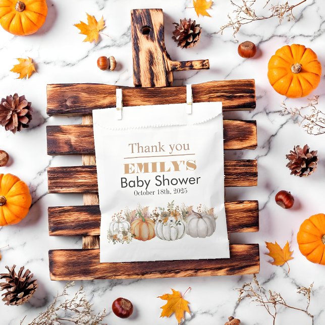 Sacolinha Um Pequeno Pumpkin está a caminho - Chá de fraldas (Criador carregado)