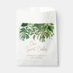 Sacolinha Um "Smart Cookie Tropical Greenery Dourado Gradua