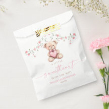 Um Ursinho Teddy Rosa Pequeno Querido Chuveirinho 