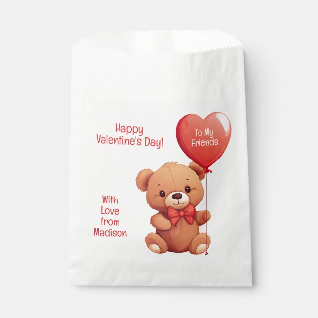 Sacolinha Ursinho de Amor de Texto Personalizado (Frente)