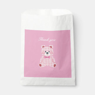 Sacolinha Ursinho Gingham Rosa