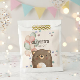 Sacolinha Urso aquoso com balões de aniversário Favor Bag