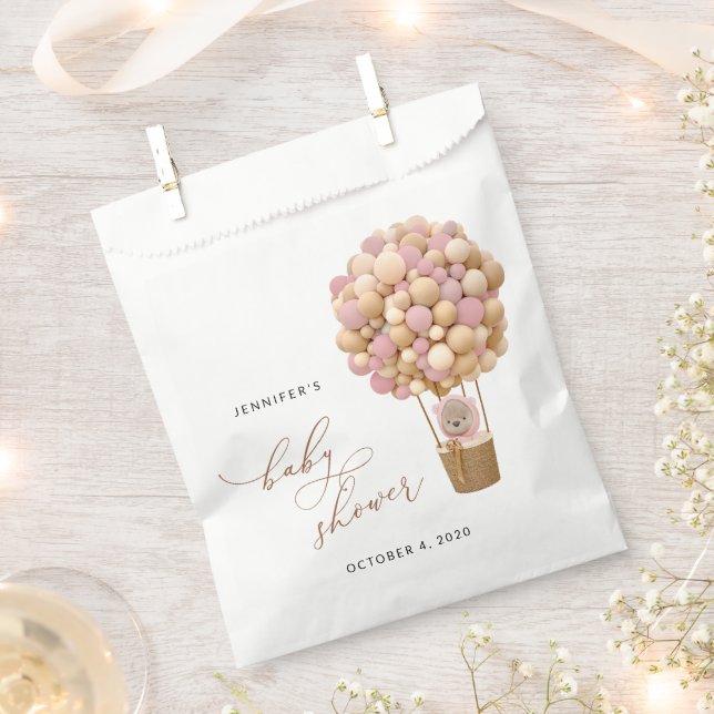 Sacolinha Urso, Balões Rosa, Balão de Ar Quente, Chá de fral (Cortado)