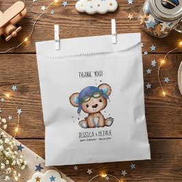 Sacolinha Urso de pelúcia piloto de avião aquarela caprichos