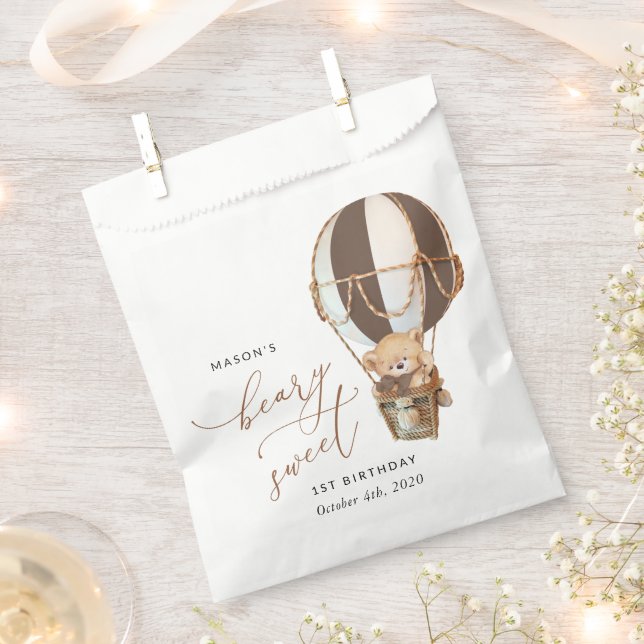 Sacolinha Urso de Teddy, Balão de Ar Quente Castanho, Primei (Cortado)