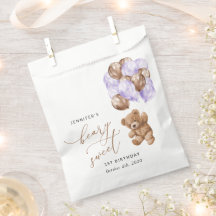 Urso de Teddy, Balões Roxos, Primeiro Aniversário