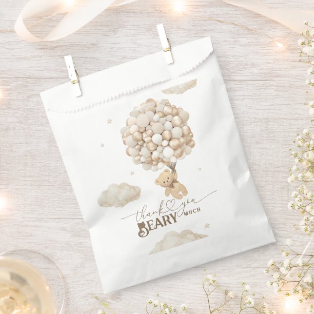 Sacolinha Urso de Teddy com Chá de fraldas de Balões Muito (Cortado)