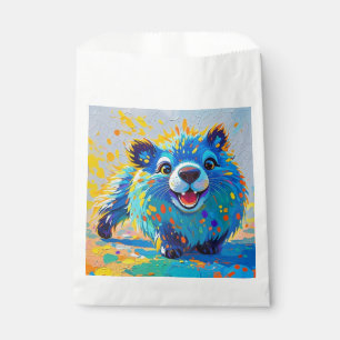 Sacolinha Urso Desenho de arte animal abstrata colorida