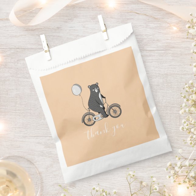 Sacolinha Urso Escandinavo na Bike Minimalist Obrigado (Cortado)