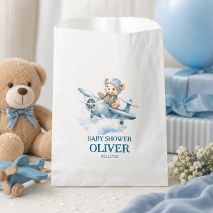 Sacolinha Urso Fofo Avião Azul Tempo Voa Primeiro 1º Anivers
