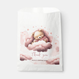 Sacolinha Urso rosa nas nuvens, bolsa de favor de aniversári