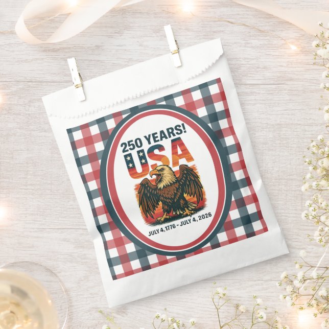 Sacolinha USA 250 Years – Patriotic Bald Eagle July 4th 2026 (Cortado)