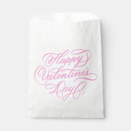 Sacolinha Valentines Day Elegant Pink Calligraphy