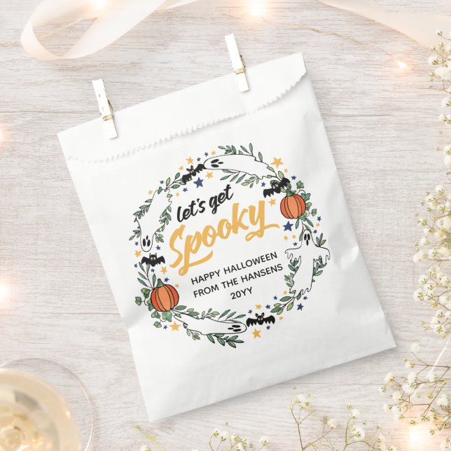 Sacolinha Vamos Branco Obter Fantasmas Spooky na Terra do Ha (Cortado)