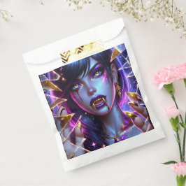 Sacolinha Vampiro com olhos Dourados e dentes de Halloween