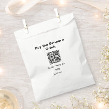 varrão QR scan para pagar uma bebida ao noivo padr