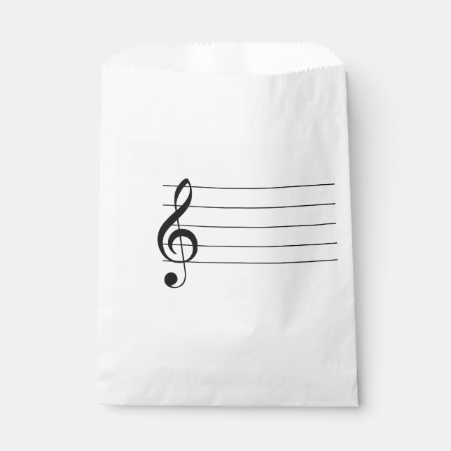 Sacolinha Vazio Funcionarios Tremor Clef Musical Favor Bag (Frente)